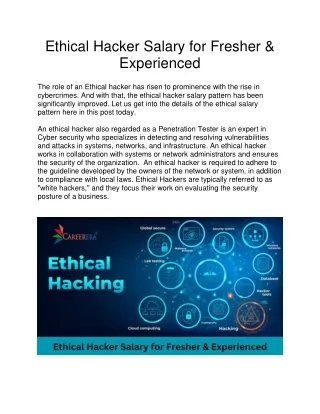 ethical hacker salary for fresher experienced