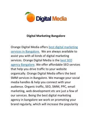 Digital Marketing Bangalore