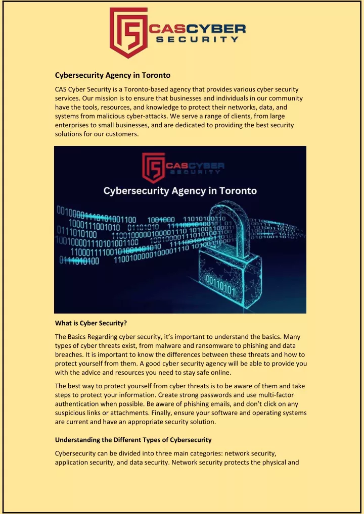 cybersecurity agency in toronto