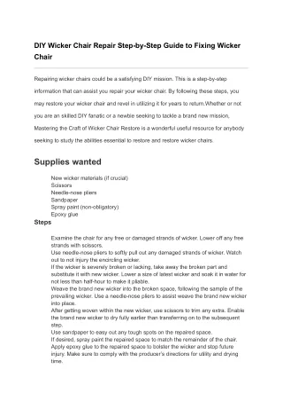diy wicker chair repair step by step guide