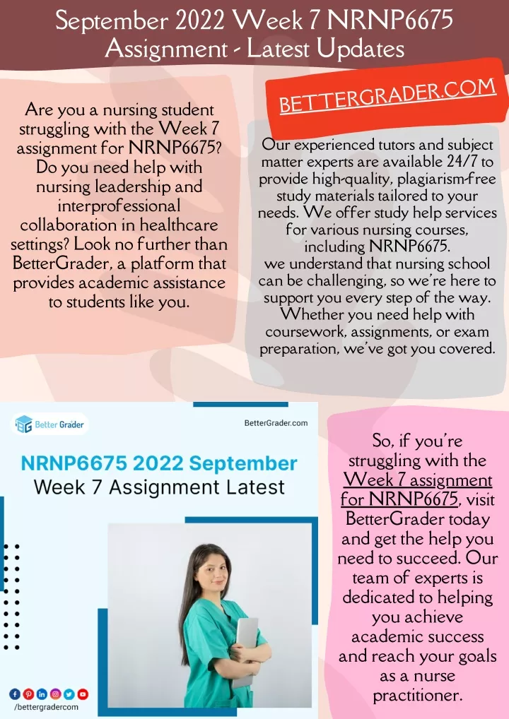 september 2022 week 7 nrnp6675 assignment latest