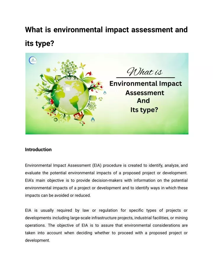 what is environmental impact assessment and