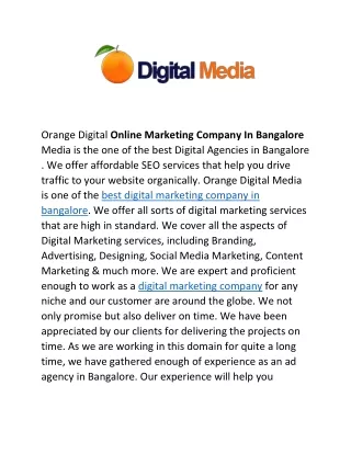 Online Marketing Company In Bangalore