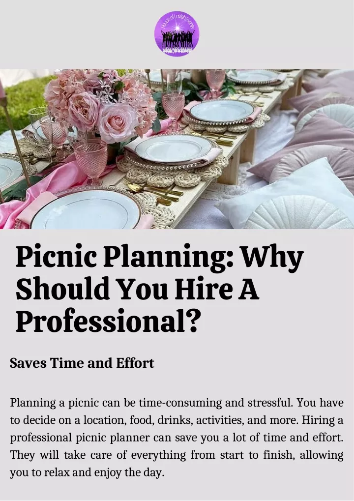 picnic planning why should you hire a professional
