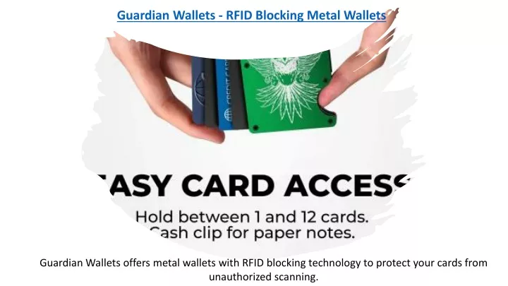 guardian wallets rfid blocking metal wallets
