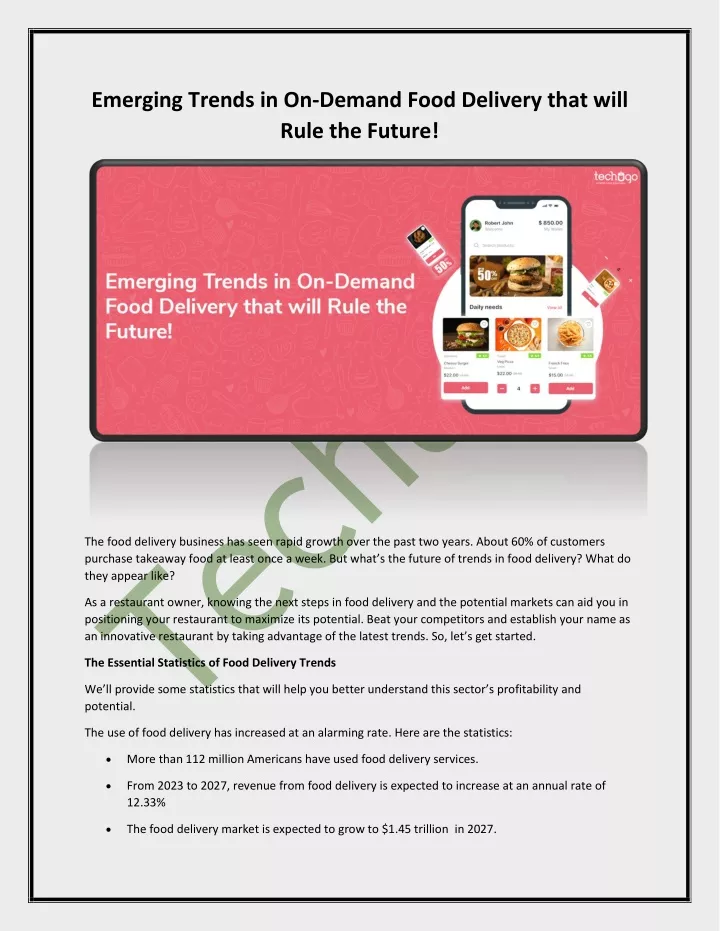 emerging trends in on demand food delivery that