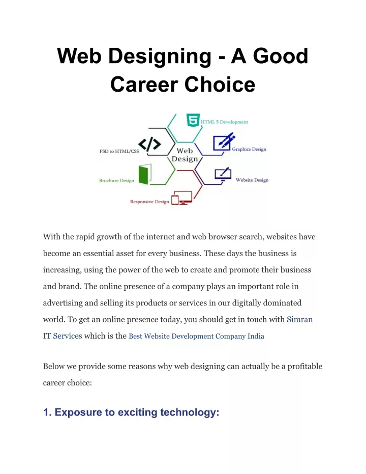 web designing a good career choice