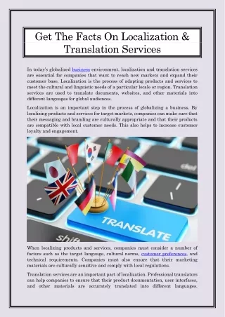 Get The Facts On Localization & Translation Services