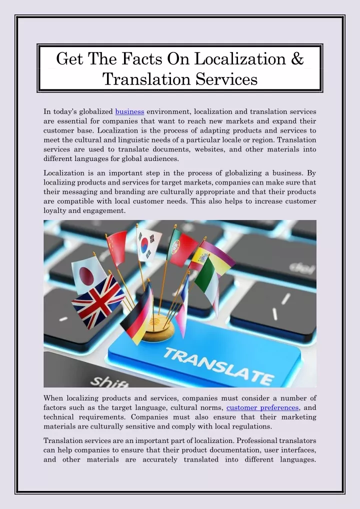 get the facts on localization translation services