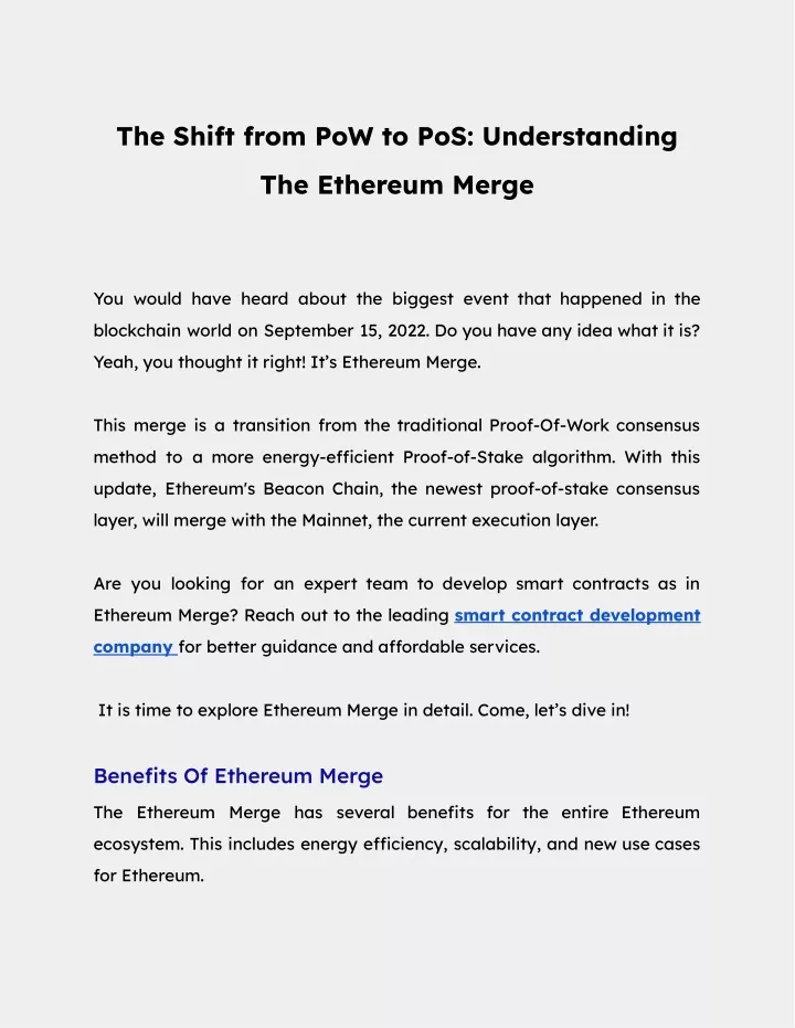 the shift from pow to pos understanding