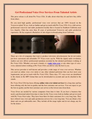 get professional voice over services from