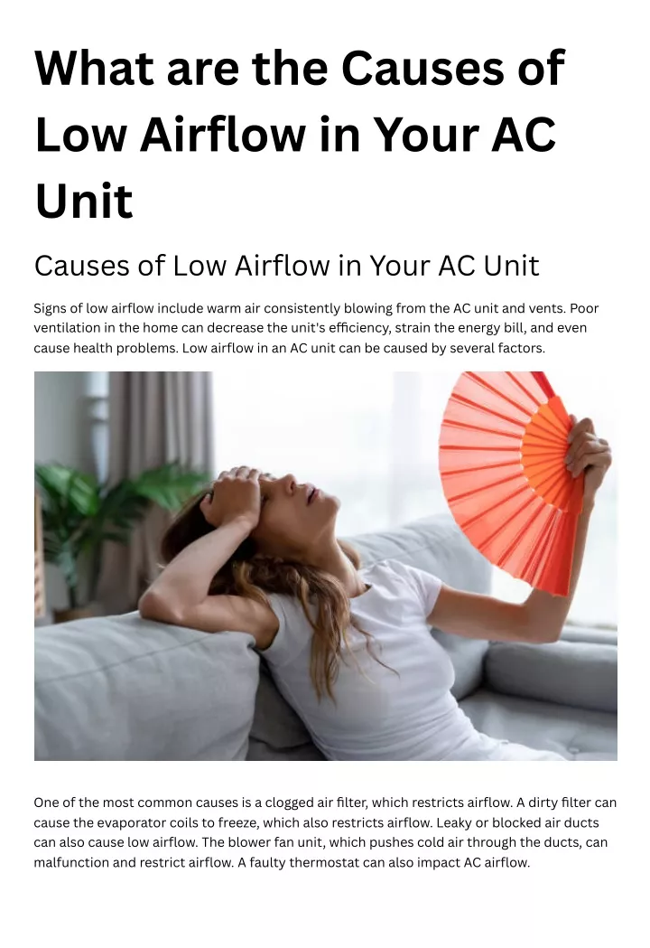 what are the causes of low airflow in your