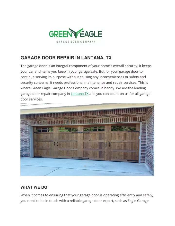 garage door repair in lantana tx