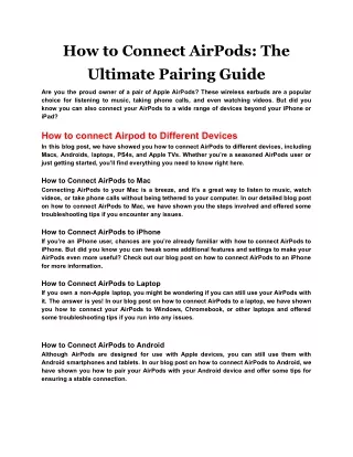 How to Connect AirPods The Ultimate Pairing Guide