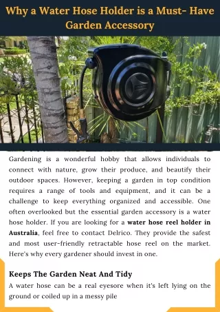 Why a Water Hose Holder is a Must-Have Garden Accessory