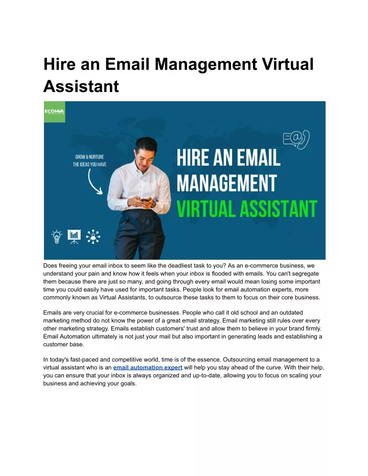 hire an email management virtual assistant