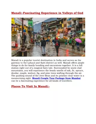 manali fascinating experience in valleys of god