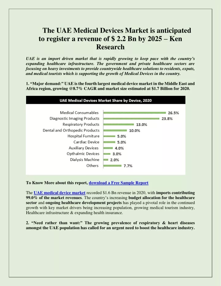 the uae medical devices market is anticipated