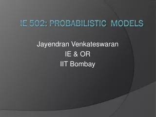 jayendran venkateswaran ie or iit bombay