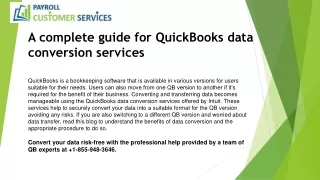 A complete guide for QuickBooks data conversion services
