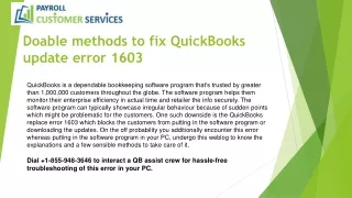 Doable methods to fix QuickBooks update error 1603