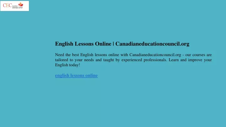 english lessons online canadianeducationcouncil