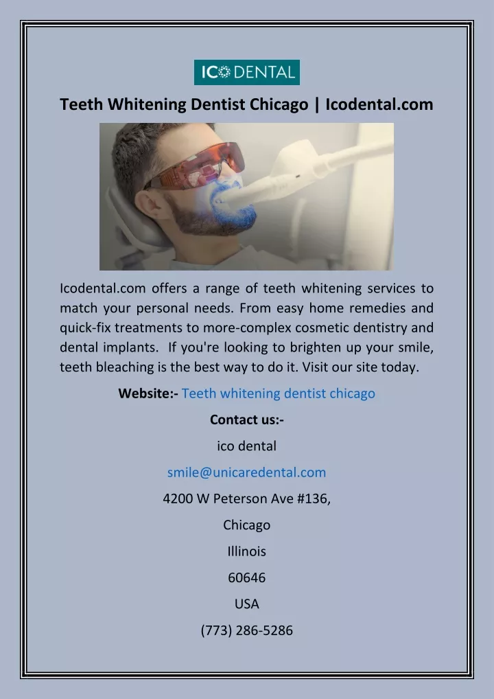 teeth whitening dentist chicago icodental com