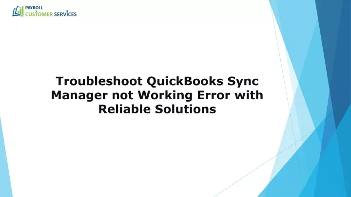 troubleshoot quickbooks sync manager not working