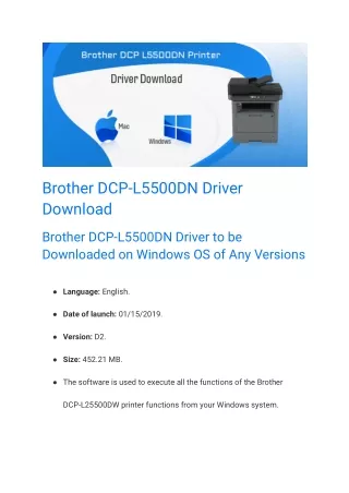 brother dcp l5500dn driver download