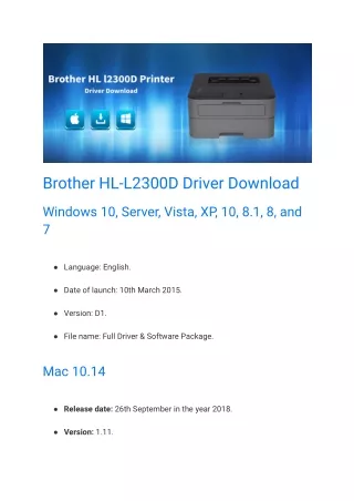 brother hl l2300d driver download