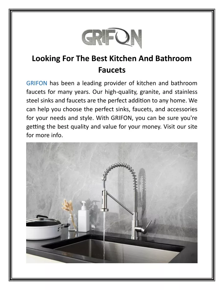 looking for the best kitchen and bathroom faucets