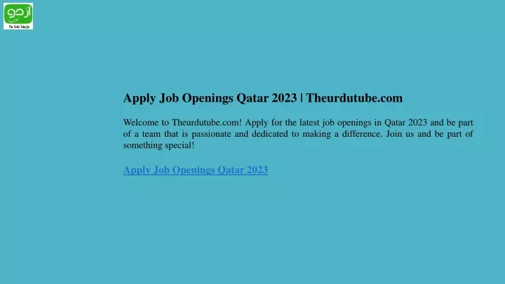 apply job openings qatar 2023 theurdutube