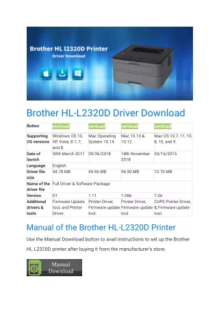 Brother HL-L2320D Driver Download
