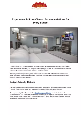 Experience Salida's Charm_ Accommodations for Every Budget