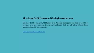 Slot Gacor 2023 Pg Soft  Outinginscouting.com