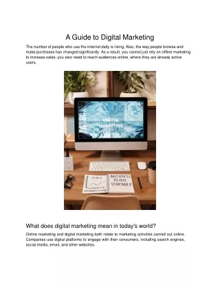 A Guide to Digital Marketing
