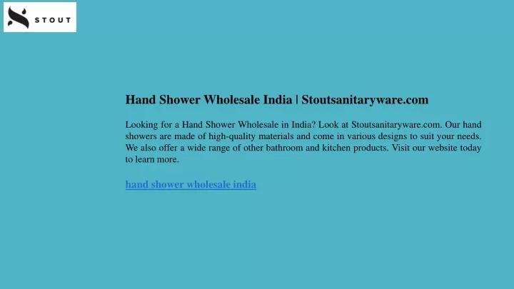 hand shower wholesale india stoutsanitaryware