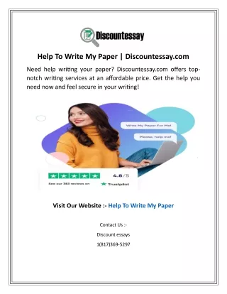 Help To Write My Paper  Discountessay.com