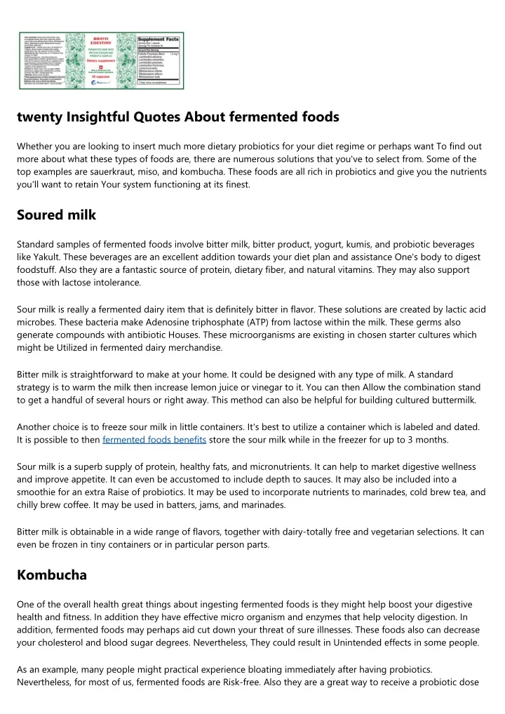 twenty insightful quotes about fermented foods