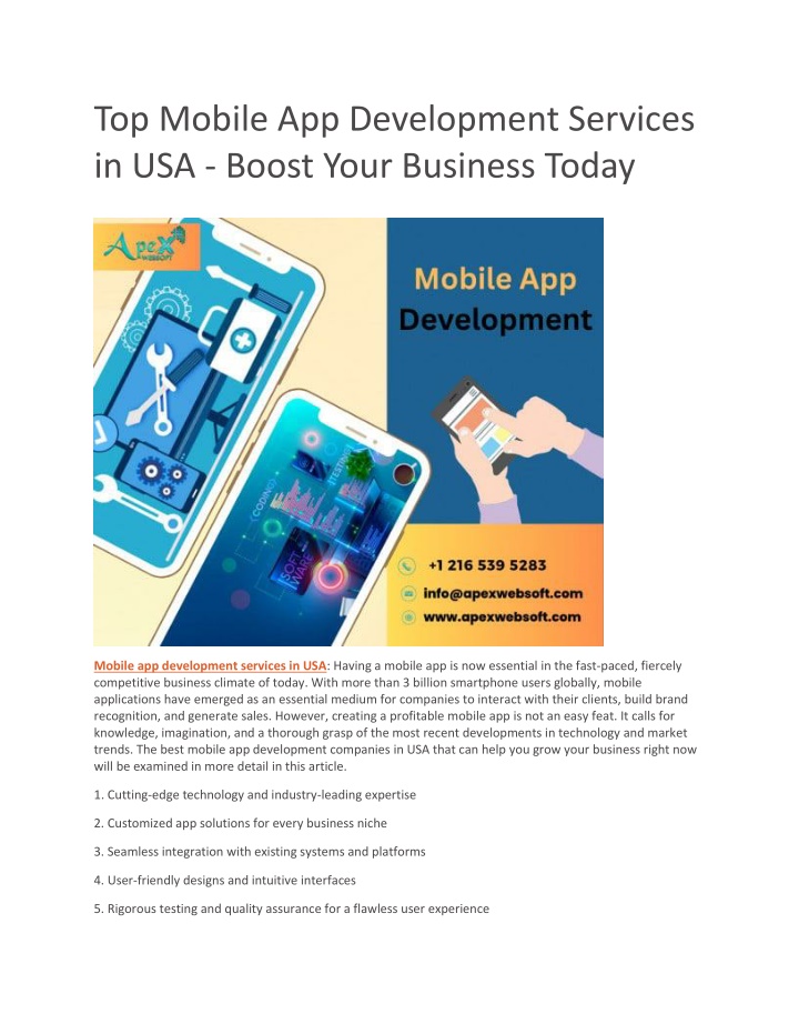 top mobile app development services in usa boost