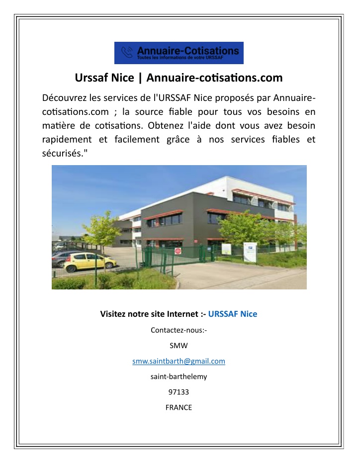 urssaf nice annuaire cotisations com