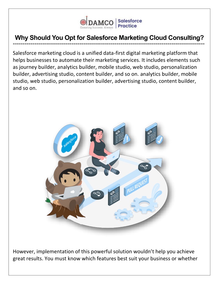 why should you opt for salesforce marketing cloud