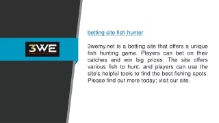 betting site fish hunter 3wemy net is a betting