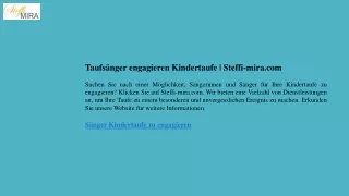 Taufsänger engagieren Kindertaufe  Steffi-mira.com