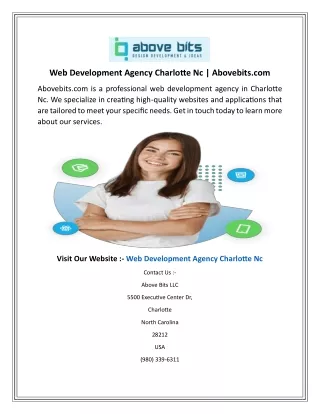 web development agency charlotte nc abovebits com