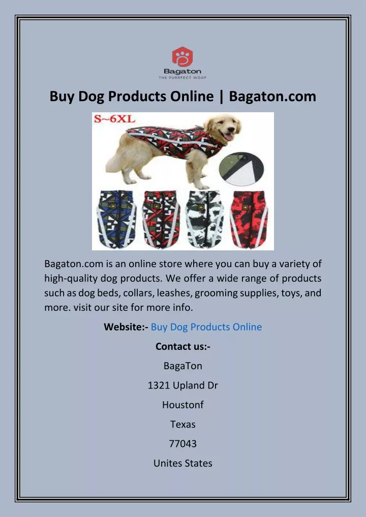 buy dog products online bagaton com