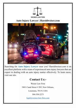 Auto Injury Lawyer | Haroldweiser.com