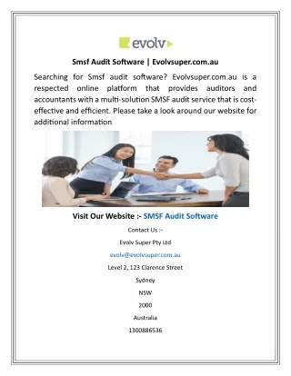 Smsf Audit Software  Evolvsuper.com.au
