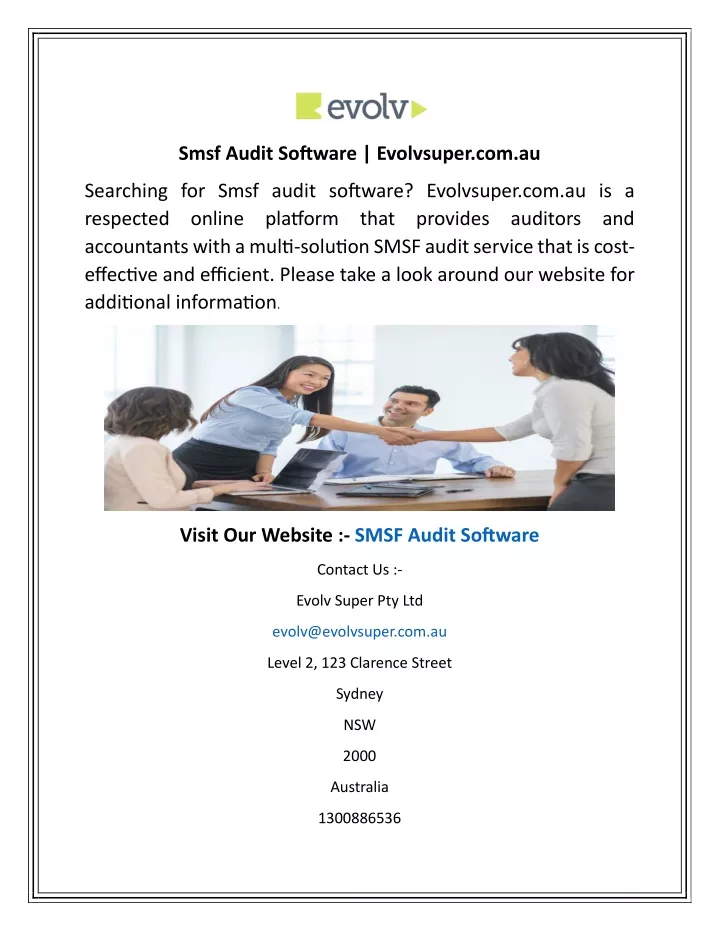 smsf audit software evolvsuper com au