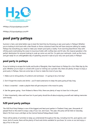 pool party in pattaya
